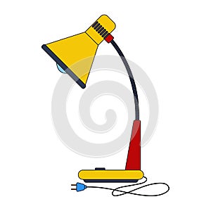 The illustration of retro table lamp