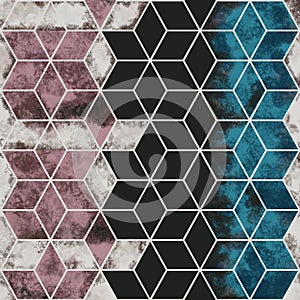 illustration of rhombus marble seamless pattern