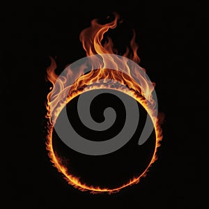 Illustration of ring of fire on black background