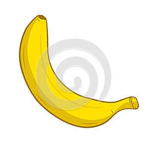Illustration of ripe banana in bright colors.