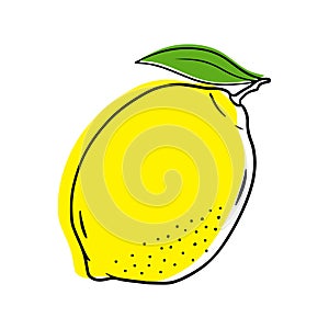 Illustration of a ripe lemon in a contour style.