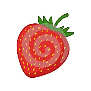 Illustration of ripe strawberry in bright colors.