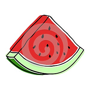 Illustration of a ripe watermelon in a contour style.