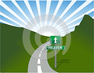 Illustration of road to heaven