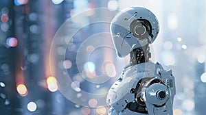 Illustration of a robot helping a human