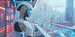 Illustration of a robot helping a human