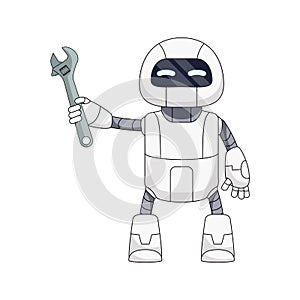 illustration of Robot holding wrench