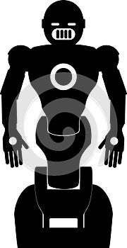 Illustration of Robot Icon in Flat Style. Illustration of Children Toy