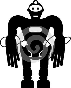 Illustration of Robot Icon in Flat Style. Illustration of Children Toy