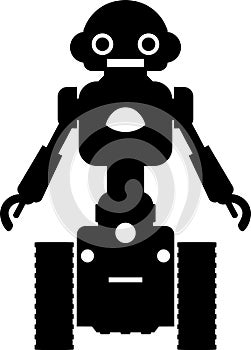 Illustration of Robot Icon in Flat Style. Illustration of Children Toy