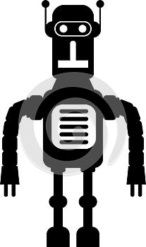 Illustration of Robot Icon in Flat Style. Illustration of Children Toy