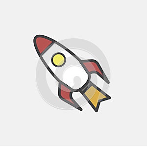 Illustration of rocket ship isolated