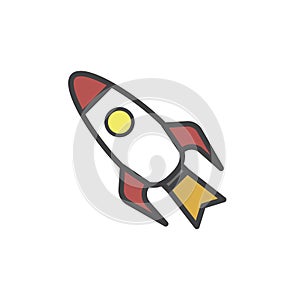 Illustration of rocket ship isolated