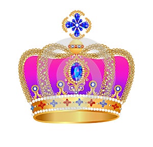 Royal gold crown with jewels