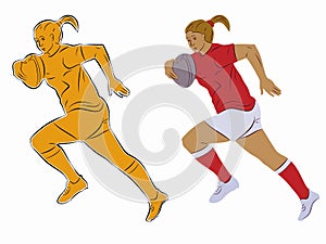 Illustration of a rugby player, vector draw