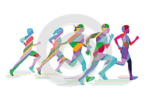 Illustration of runners and joggers