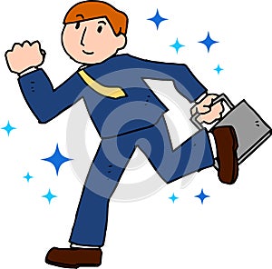 Illustration of a running businessman