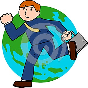 Illustration of a running businessman