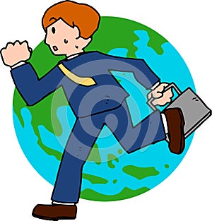 Illustration of a running businessman