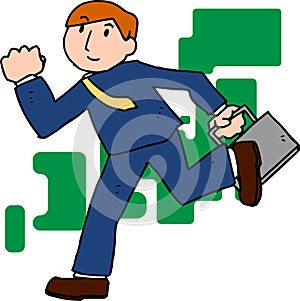 Illustration of a running businessman