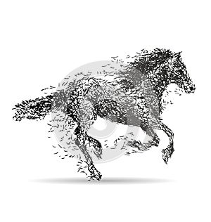 Illustration of a running horse