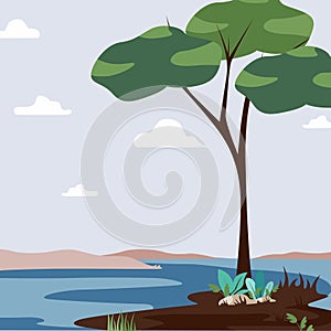 Illustration of a Rustic lake vector