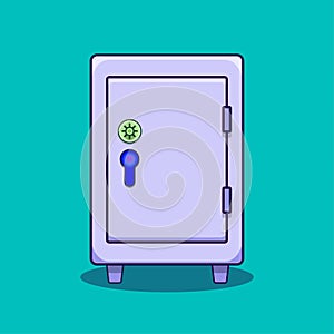 Illustration of a safe vector design isolated on cyan background photo