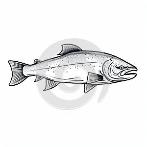 Illustration Of Salmon Fish In Fujifilm X100v Style