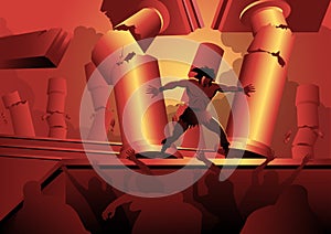 Samson push the pillars