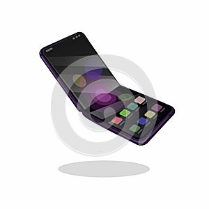 Illustration of Samsung Flip screen smartphone vector