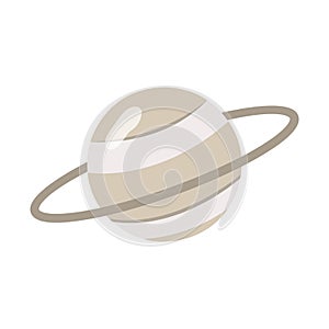 Illustration of saturn planet solar system isolated white background