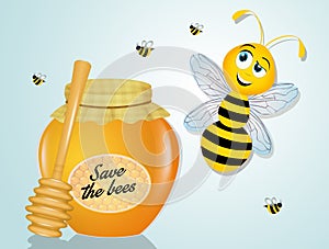 Illustration of save the bees