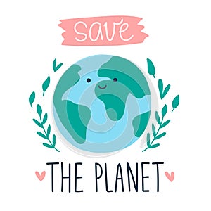 Illustration of save planet earth concept