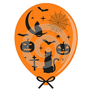 Illustration of scary Halloween ghost balloon