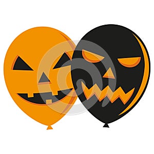 Illustration of scary Halloween ghost balloons