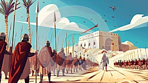 Illustration scenario of historical biblical battles