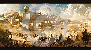 Illustration scenario of historical biblical battles