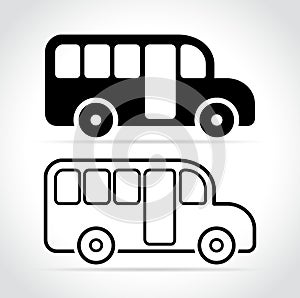 illustration of school bus icons