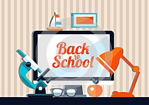 Illustration of school flat design composition