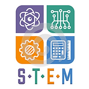 Illustration of Science, Technology, Engineering and Math education