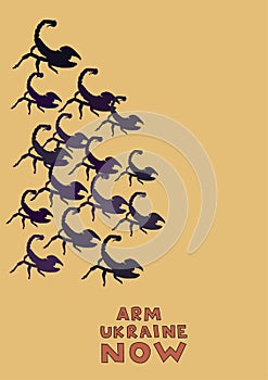 illustration of scorpions with stingers near