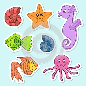 Illustration of the sea creatures
