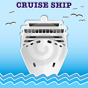 Illustration of sea cruise passenger liner.