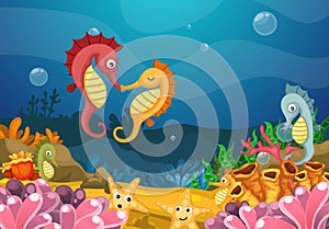 Illustration of sea underwater background