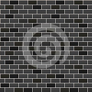 Illustration. seamless background. black brick wall.