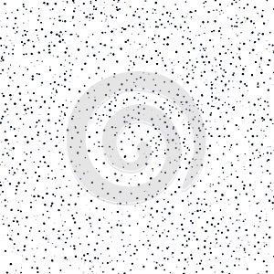 illustration of seamless black dot pattern with different grunge effect rounded spots isolated on white background