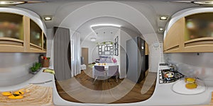 Illustration seamless panorama of living room