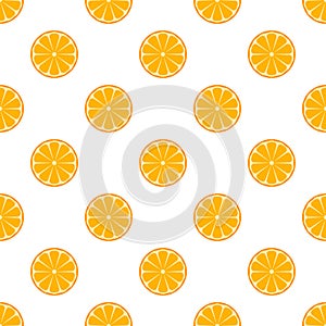 Illustration Seamless pattern Flat Orange isolated on white background , fruit patterns texture fabric , wallpaper minimal style