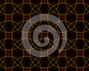 Illustration of a seamless tile pattern with yellow and red circles on a black background