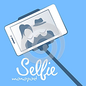 Illustration of selfie monopod